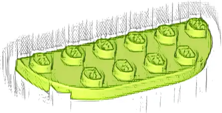 Plate, Round Corner 2 x 6 Double