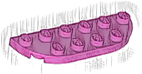Plate, Round Corner 2 x 6 Double