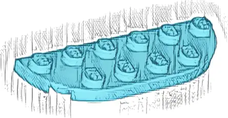 Plate, Round Corner 2 x 6 Double