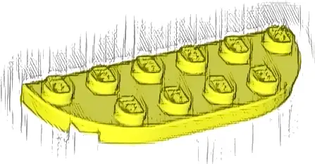 Plate, Round Corner 2 x 6 Double