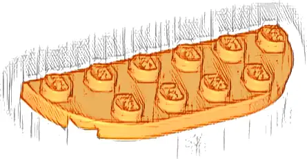 Plate, Round Corner 2 x 6 Double