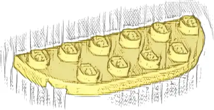 Plate, Round Corner 2 x 6 Double