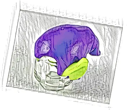 Minifigure, Headgear Hat, Elf Drooping with Molded Lime Pointed Ears Pattern