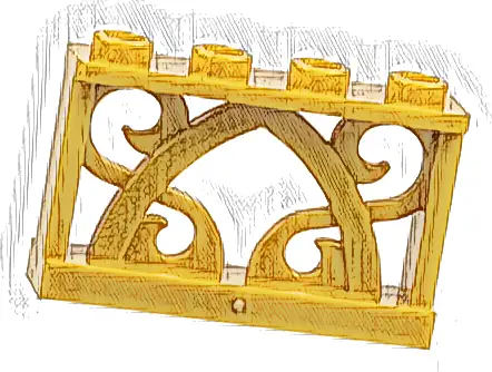 Fence 1 x 4 x 2 Ornamental with 4 Studs