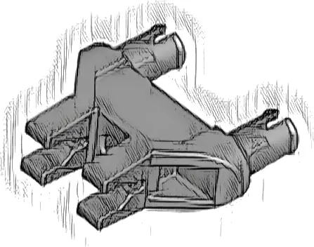 Technic, Pin Double Triangle 1 x 3 with 2 Clips with Squared Pin Holes