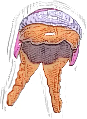 Mini Doll, Hair Friends Long with Pigtails and Magenta Winter Hat with Medium Lavender Fur Trim Pattern