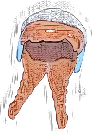 Mini Doll, Hair Friends Long with Braided Pigtails with Bright Light Blue Winter Hat with White Fur Trim Pattern