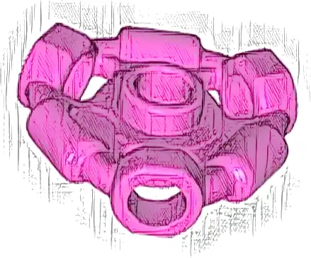 Minifigure, Weapon Holder Ring with 3 Bars and 3 Bar Holes (Ninjago Aeroblade Center) - Open Stud