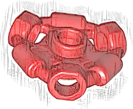 Minifigure, Weapon Holder Ring with 3 Bars and 3 Bar Holes (Ninjago Aeroblade Center) - Open Stud