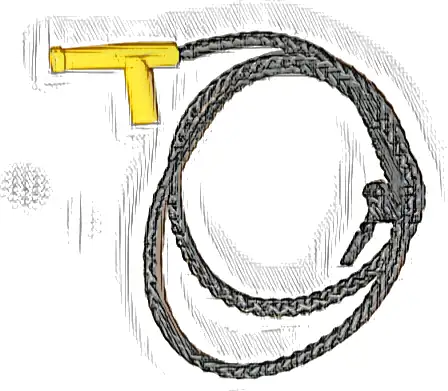 Minifigure, Utensil Hose Nozzle Simple with 35L Black String