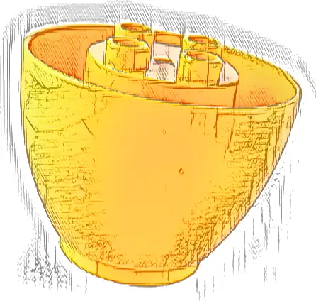 Duplo, Brick Round 4 x 4 x 2 1/2 Dome Bottom with 2 x 2 Studs