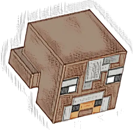 Creature Head Pixelated with Light Bluish Gray and Dark Bluish Gray Face Pattern (Minecraft Cow)