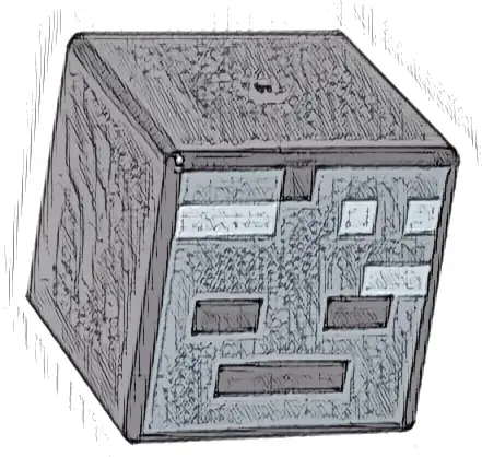 Minifigure, Head, Modified Cube with Pixelated Dark Bluish Gray Face with Eyes and Mouth Pattern (Minecraft Wither Skeleton)