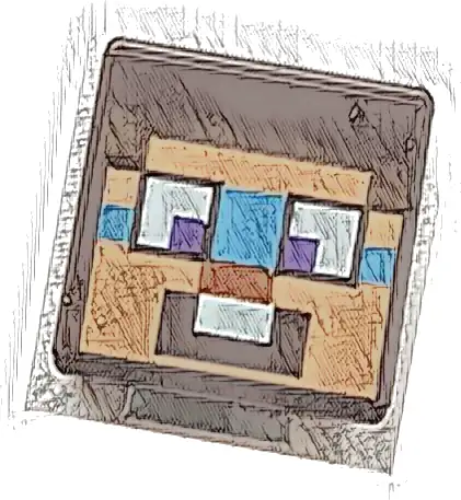 Minifigure, Head, Modified Cube with Pixelated Nougat Face, Dark Azure around Dark Purple Eyes, Dark Orange Nose, and Surprised Pattern (Minecraft Steve)