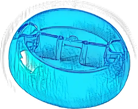Cylinder Hemisphere 7 x 7 Flat (Pod Half) with 2 Pin Holes