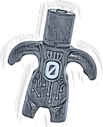 Body, Dreamzzz Creature / Dreamling with White Number 0 and Dark Silver Circuitry Pattern