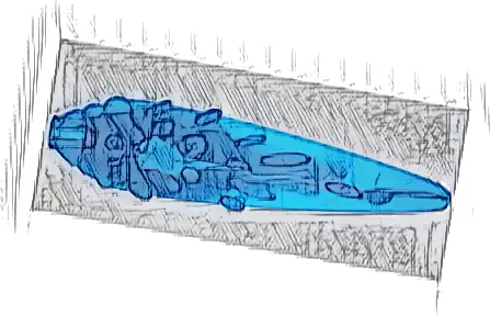 Flame / Vapor Trail with Axle Hole and Ovals with Marbled Dark Azure Pattern