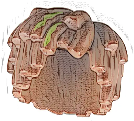 Minifigure, Hair Short Layered Mop Top with Lime Streaks Pattern