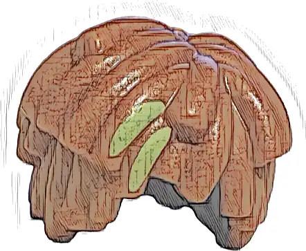 Minifigure, Hair Short Layered Mop Top with Lime Streaks Pattern