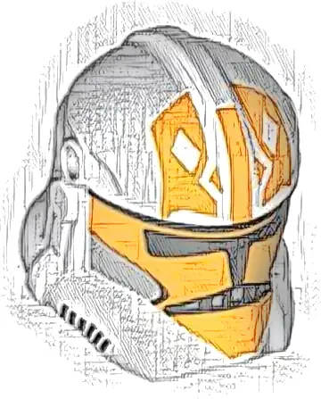 Minifigure, Headgear Helmet SW Clone Trooper (Phase 2) with Holes with Black Visor and Orange 332nd Company Pattern