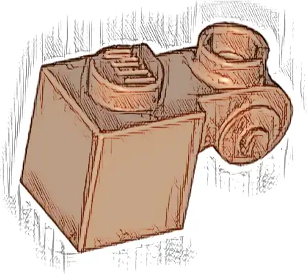 Brick, Modified 1 x 1 with Scroll with Hollow Stud
