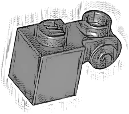 Brick, Modified 1 x 1 with Scroll with Hollow Stud