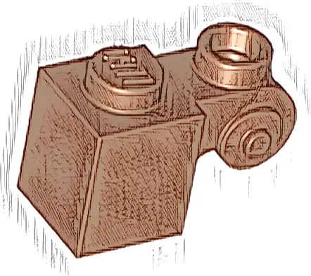 Brick, Modified 1 x 1 with Scroll with Hollow Stud