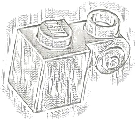 Brick, Modified 1 x 1 with Scroll with Hollow Stud