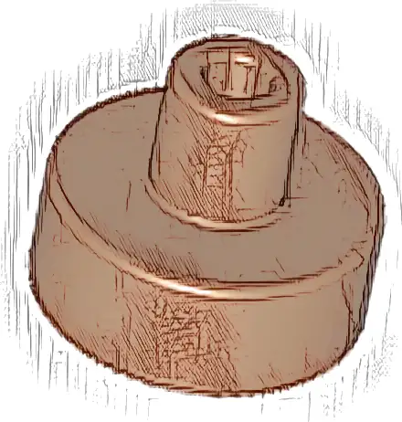 Tile, Round 1 x 1 with Bar and Pin Holder