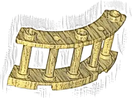 Fence 4 x 4 x 2 Quarter Round Spindled with 3 Studs