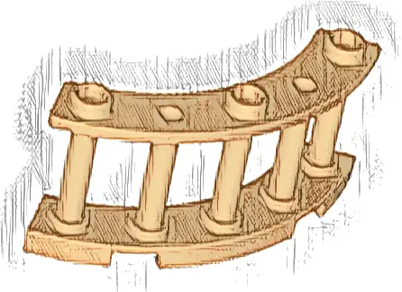 Fence 4 x 4 x 2 Quarter Round Spindled with 3 Studs