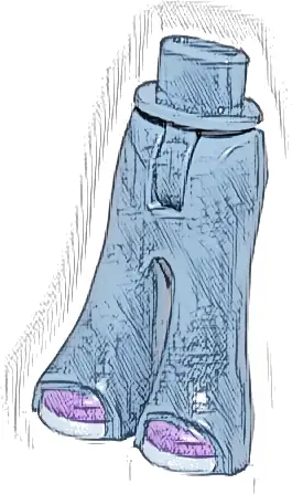 Mini Doll Hips and Trousers Bell-Bottoms with Medium Lavender Shoes with White Soles Pattern - Thin Hinge