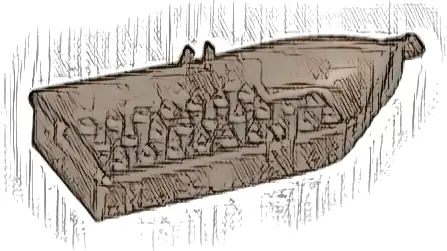 Boat, 14 x 5 x 2 with Oarlocks without Hollow Inside Studs