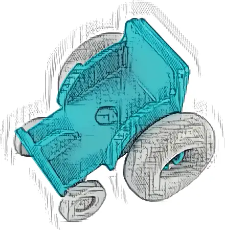 Mini Doll, Utensil Wheelchair with Light Bluish Gray Wheel Wheelchair Balloon 17.6 x 6.4 with Technic Pin Hole and Light Bluish Gray Trolley Wheels (2135 / 7201 / 2496)