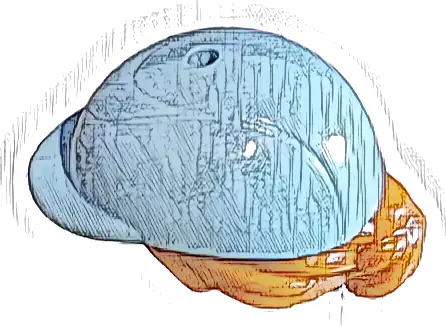 Mini Doll, Hair Combo, Hair with Hat, Bun and Side Bangs, Hole on Top with Molded Bright Light Blue Horse Riding Helmet Pattern