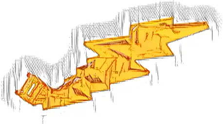 Wave Angular Lightning Bolt with Axle Hole
