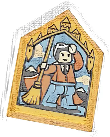 Tile, Modified 2 x 3 Pentagonal with HP Portrait - Jocunda Sykes Pattern