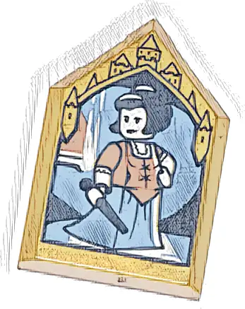 Tile, Modified 2 x 3 Pentagonal with HP Portrait - Maud Montague Pattern