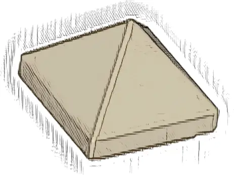 Slope 45 1 x 1 x 2/3 Quadruple Convex Pyramid