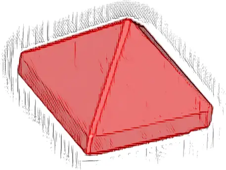 Slope 45 1 x 1 x 2/3 Quadruple Convex Pyramid