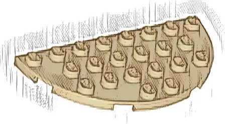 Plate, Round Half 4 x 8