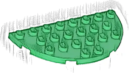 Plate, Round Half 4 x 8