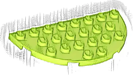 Plate, Round Half 4 x 8