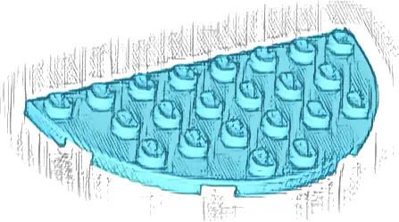 Plate, Round Half 4 x 8