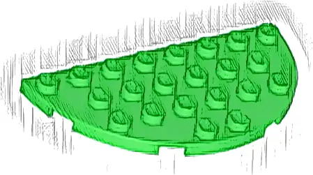 Plate, Round Half 4 x 8