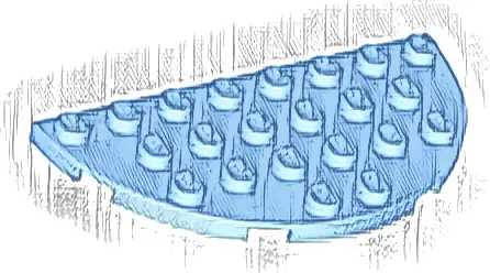 Plate, Round Half 4 x 8