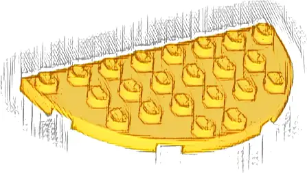 Plate, Round Half 4 x 8