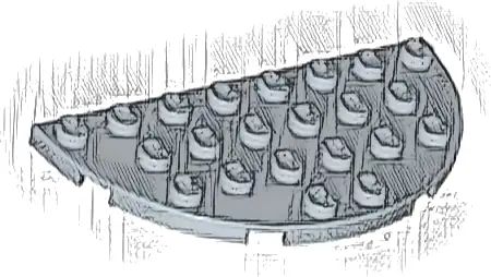 Plate, Round Half 4 x 8