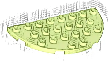 Plate, Round Half 4 x 8