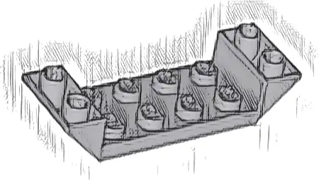 Slope, Inverted 45 6 x 2 Double with 2 x 4 Cutout